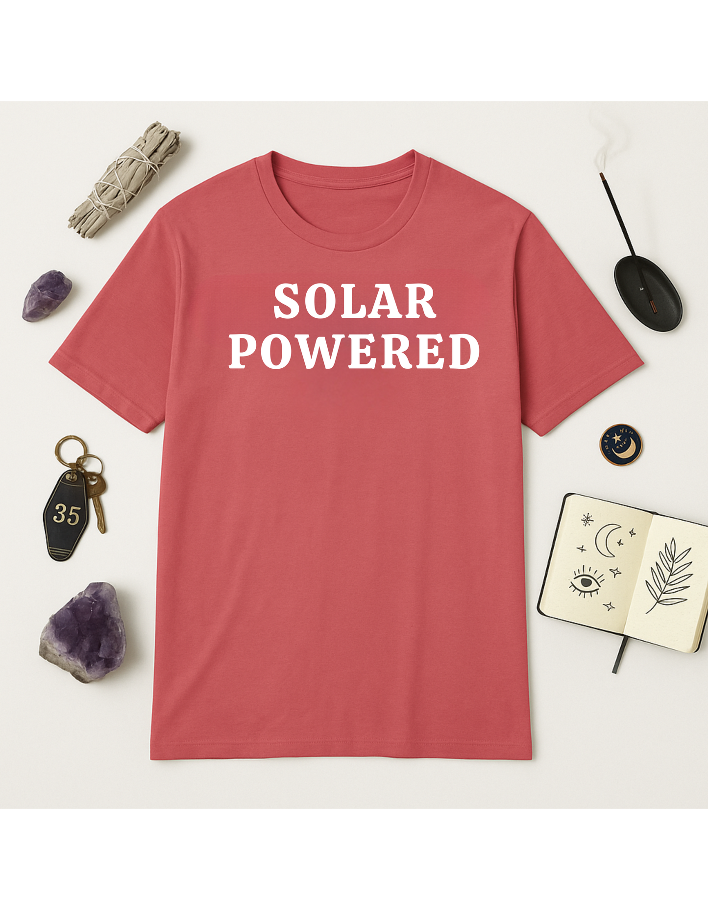 Solar Powered Unisex Softstyle T-Shirt, Motivational Tee, Affirmation Shirt, Space Lovers, Casual Wear, Unique Fashion
