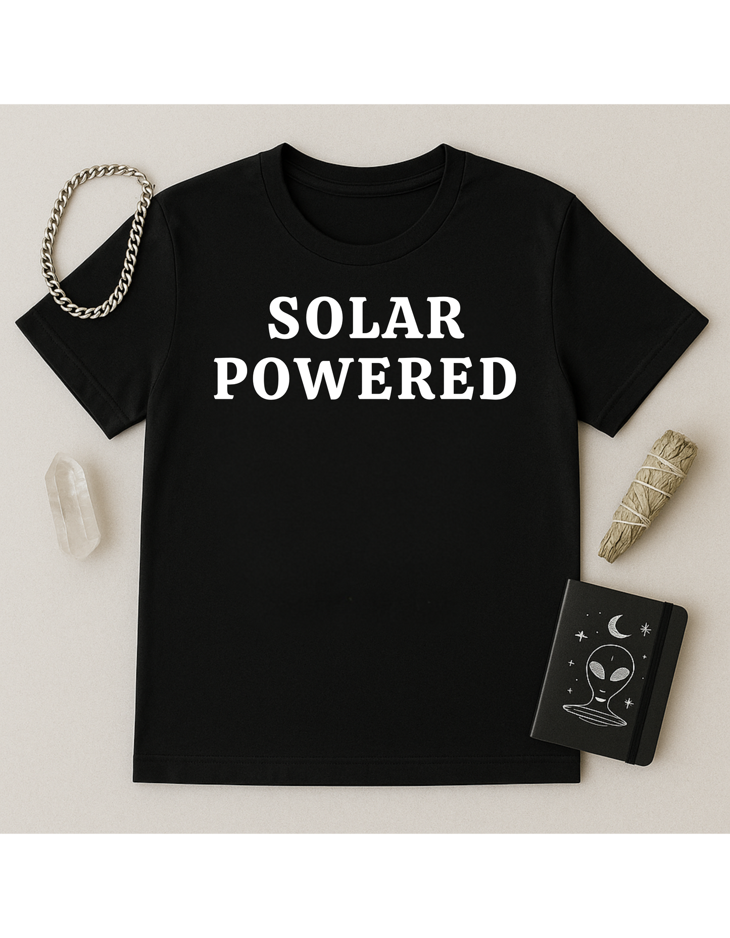 Solar Powered Unisex Softstyle T-Shirt, Motivational Tee, Affirmation Shirt, Space Lovers, Casual Wear, Unique Fashion