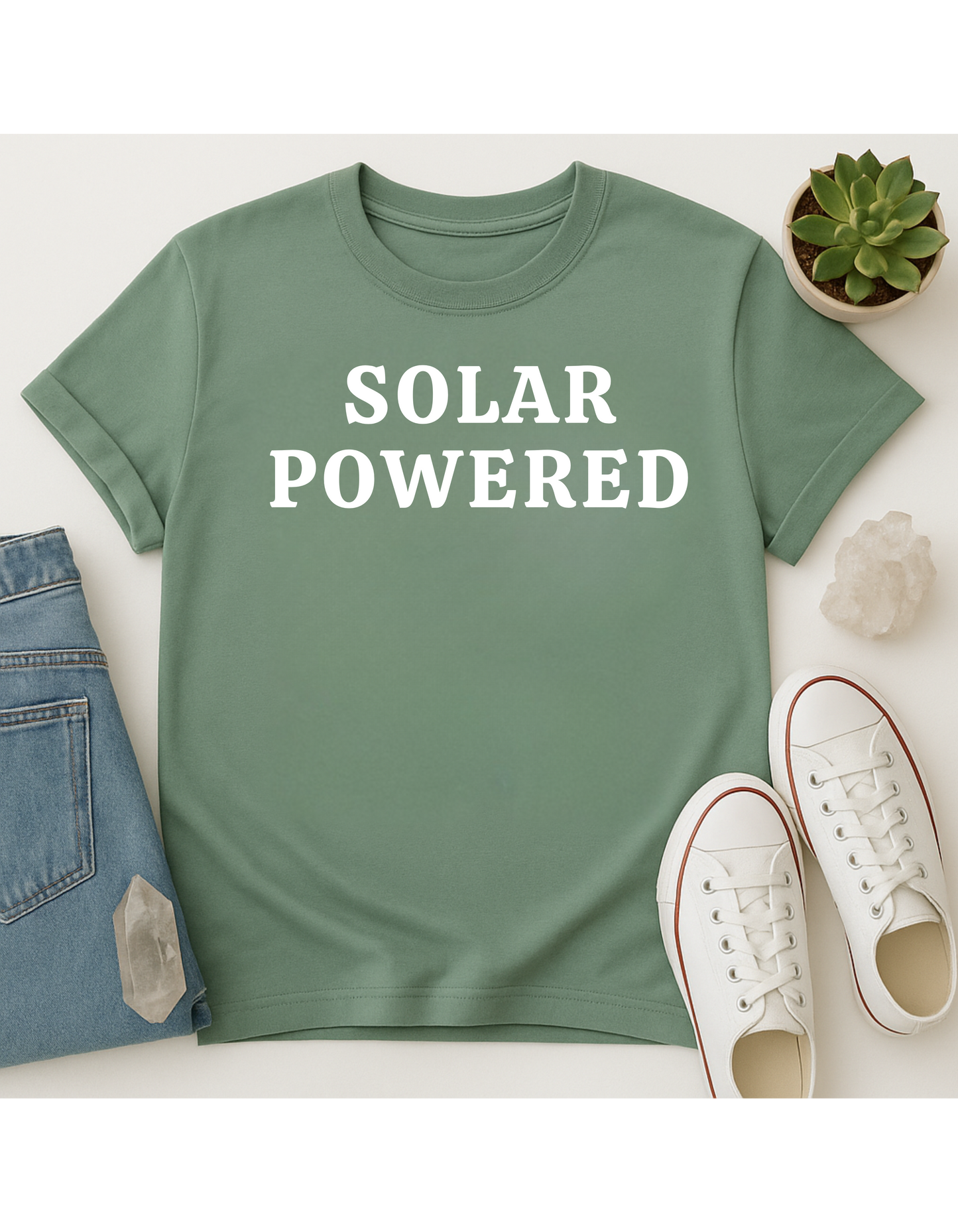 Solar Powered Unisex Softstyle T-Shirt, Motivational Tee, Affirmation Shirt, Space Lovers, Casual Wear, Unique Fashion