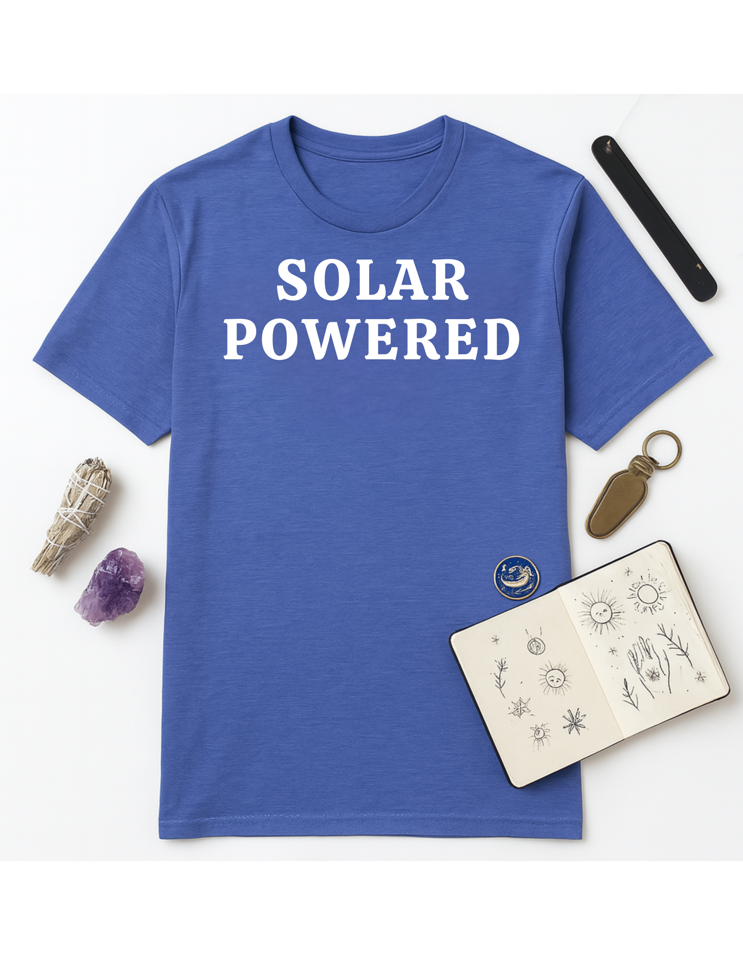 Solar Powered Unisex Softstyle T-Shirt, Motivational Tee, Affirmation Shirt, Space Lovers, Casual Wear, Unique Fashion