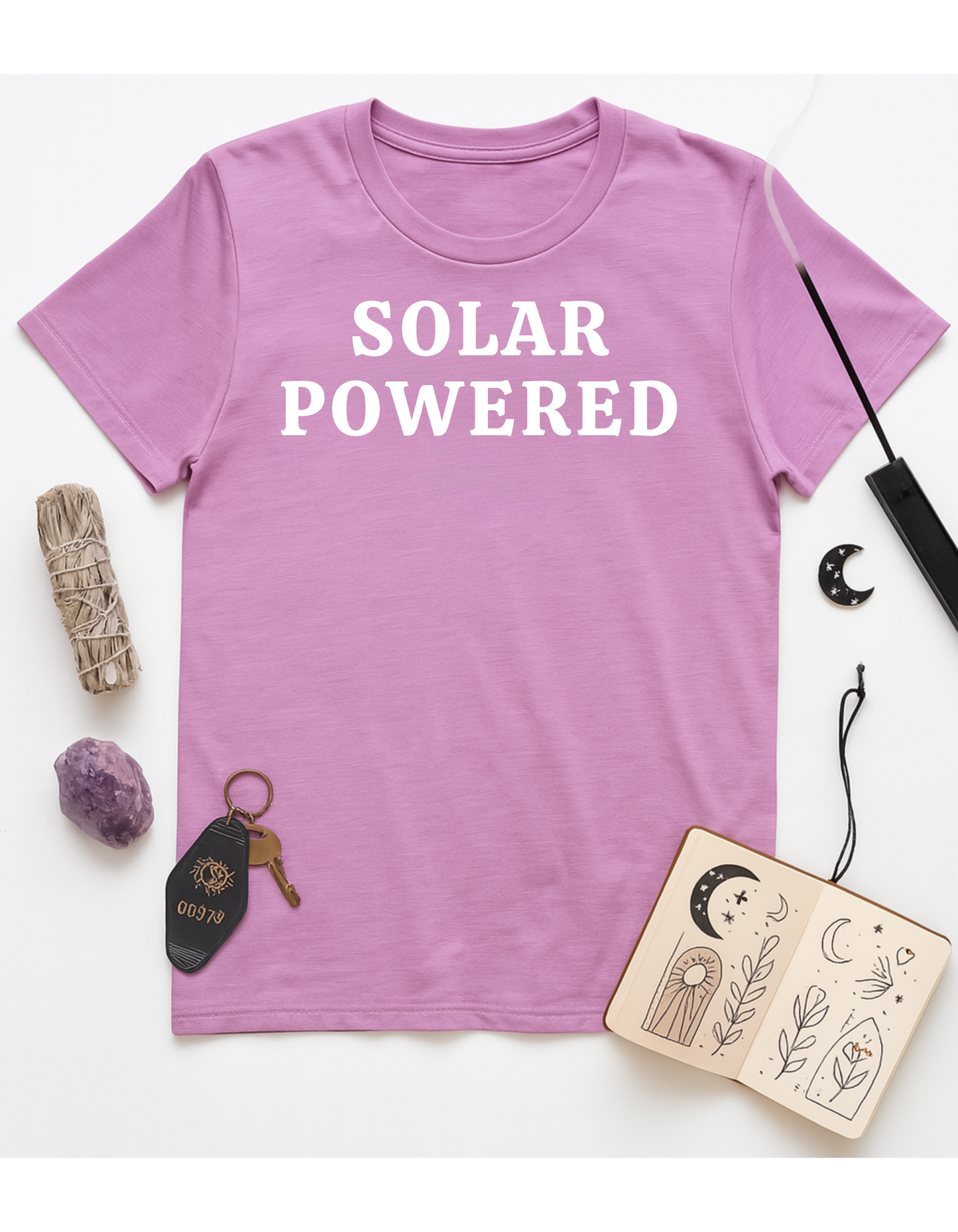 Solar Powered Unisex Softstyle T-Shirt, Motivational Tee, Affirmation Shirt, Space Lovers, Casual Wear, Unique Fashion
