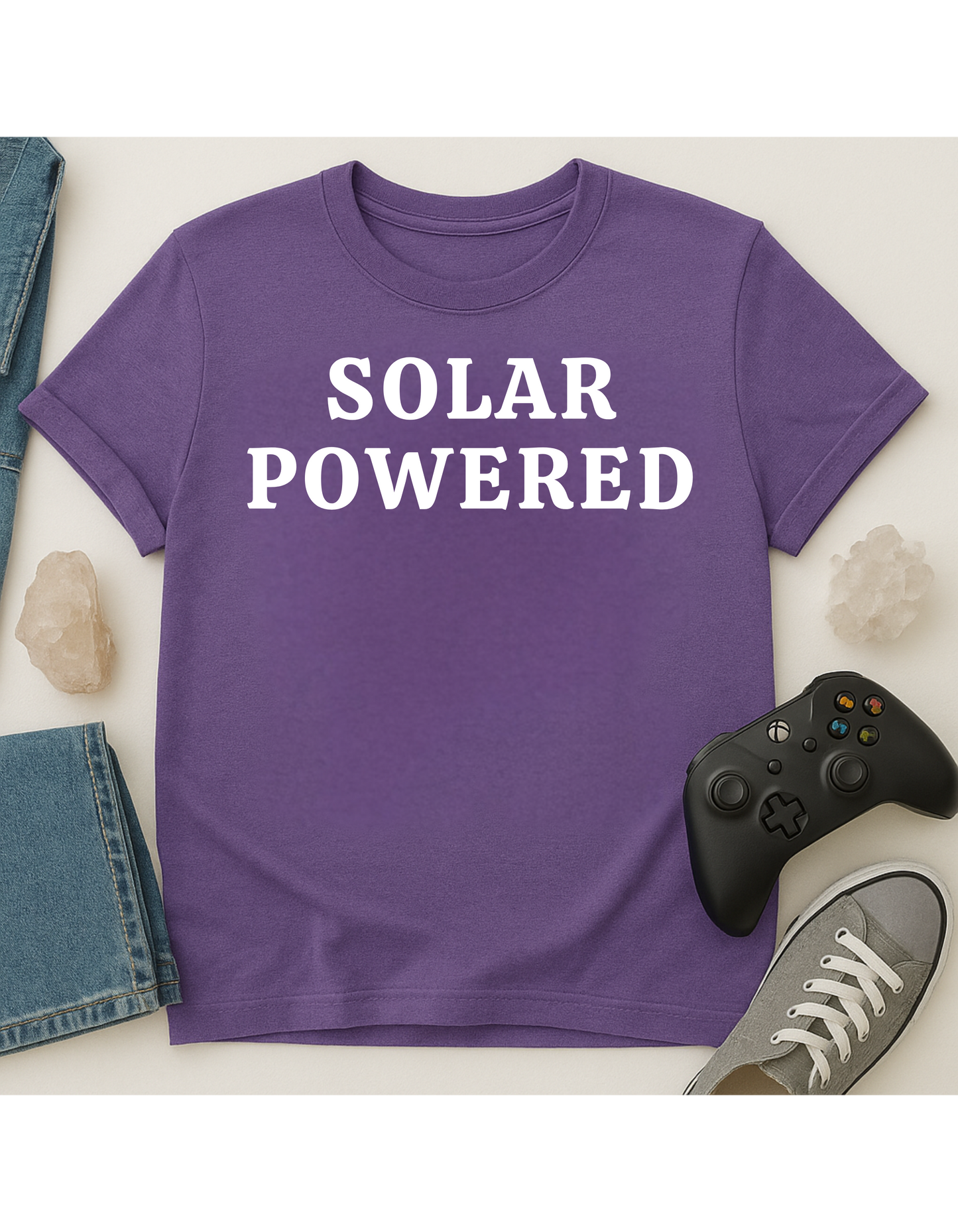 Solar Powered Unisex Softstyle T-Shirt, Motivational Tee, Affirmation Shirt, Space Lovers, Casual Wear, Unique Fashion