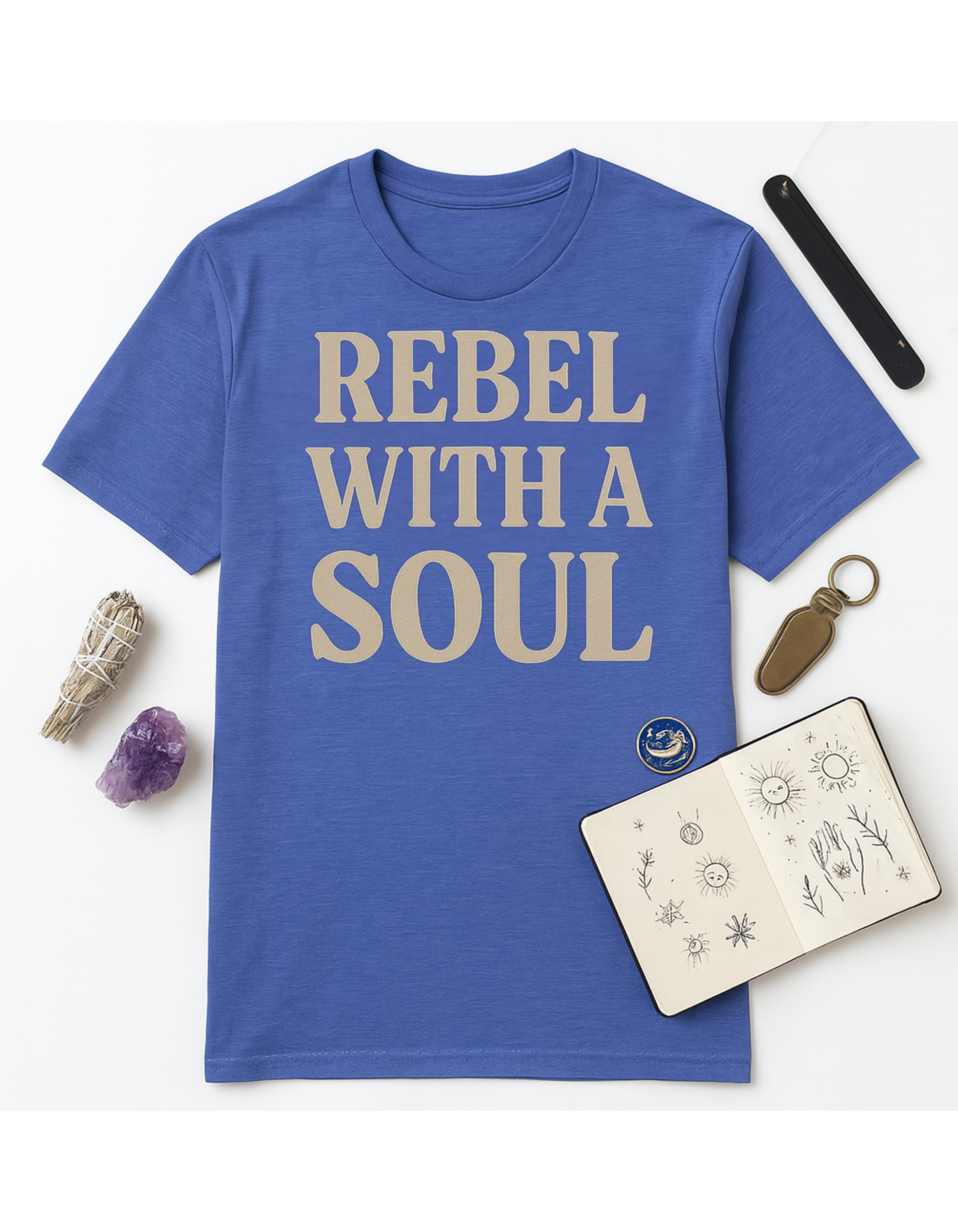 Rebel With A SOUL Unisex Softstyle T-Shirt, Motivational Tee, Affirmation Shirt, Space Lovers, Casual Wear, Unique Fashion