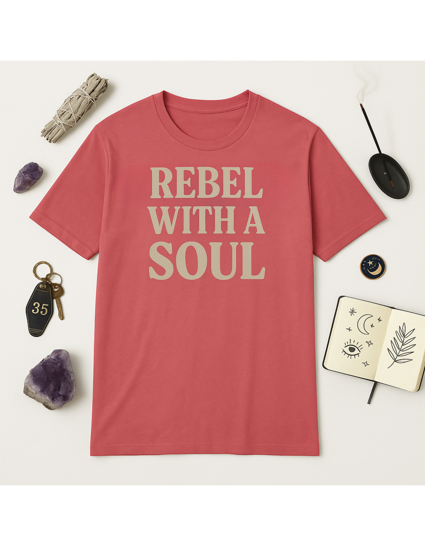 Rebel With A SOUL Unisex Softstyle T-Shirt, Motivational Tee, Affirmation Shirt, Space Lovers, Casual Wear, Unique Fashion