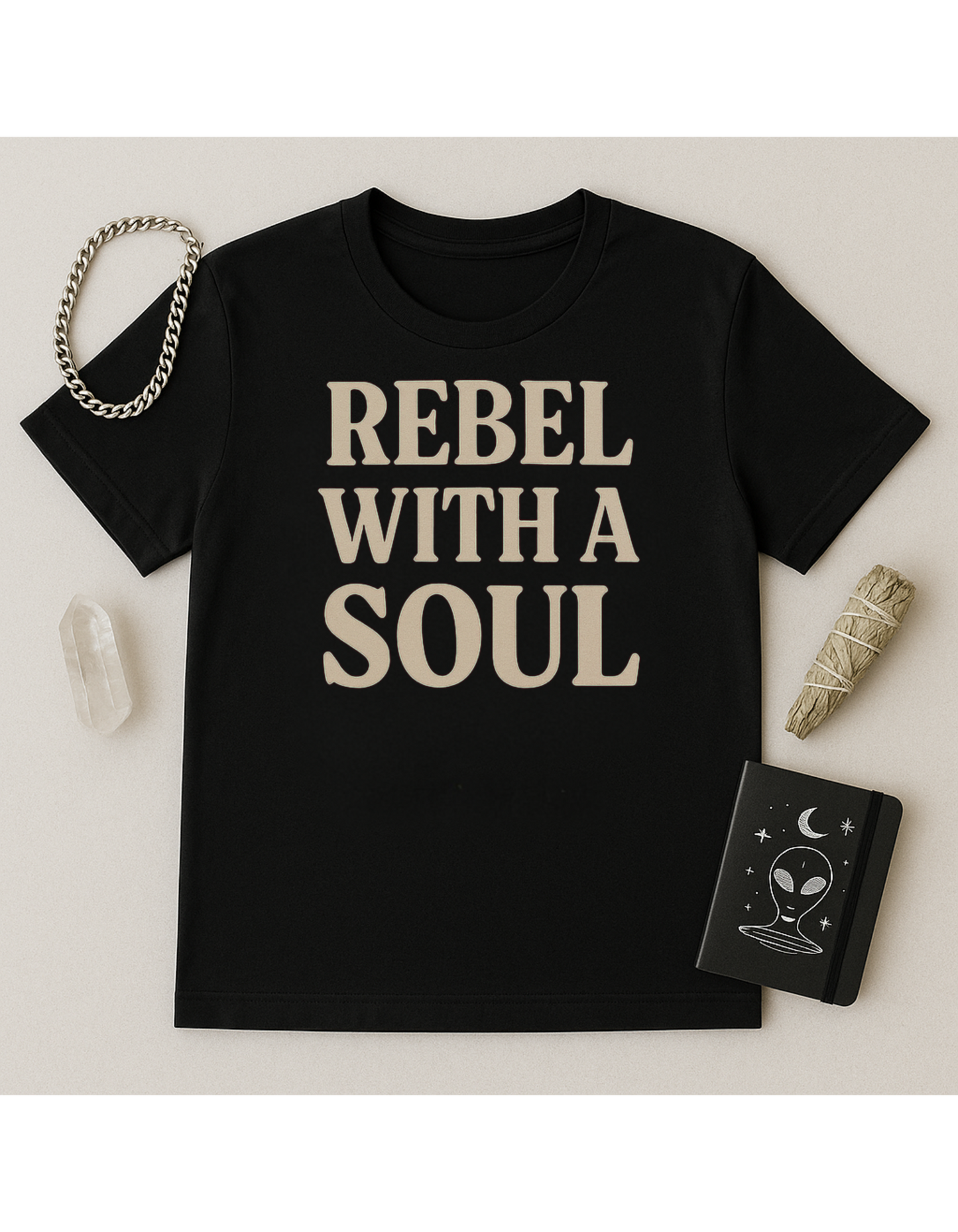 Rebel With A SOUL Unisex Softstyle T-Shirt, Motivational Tee, Affirmation Shirt, Space Lovers, Casual Wear, Unique Fashion