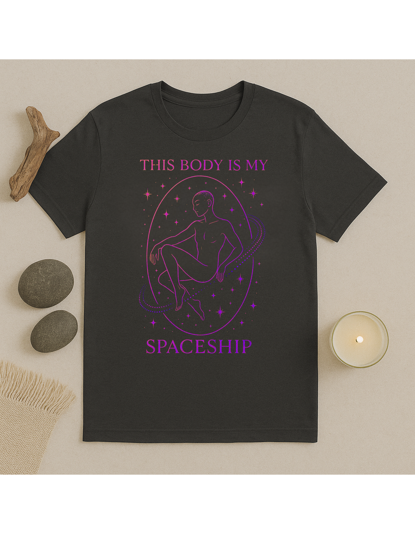 This Body is My Spaceship✨ Unisex Softstyle T-Shirt, Motivational Tee, Affirmation Shirt, Gift for Space Lovers, Casual Wear, Unique Fashion, LGBTQ, Queer, Gay, Les, Lesbian, Self Love