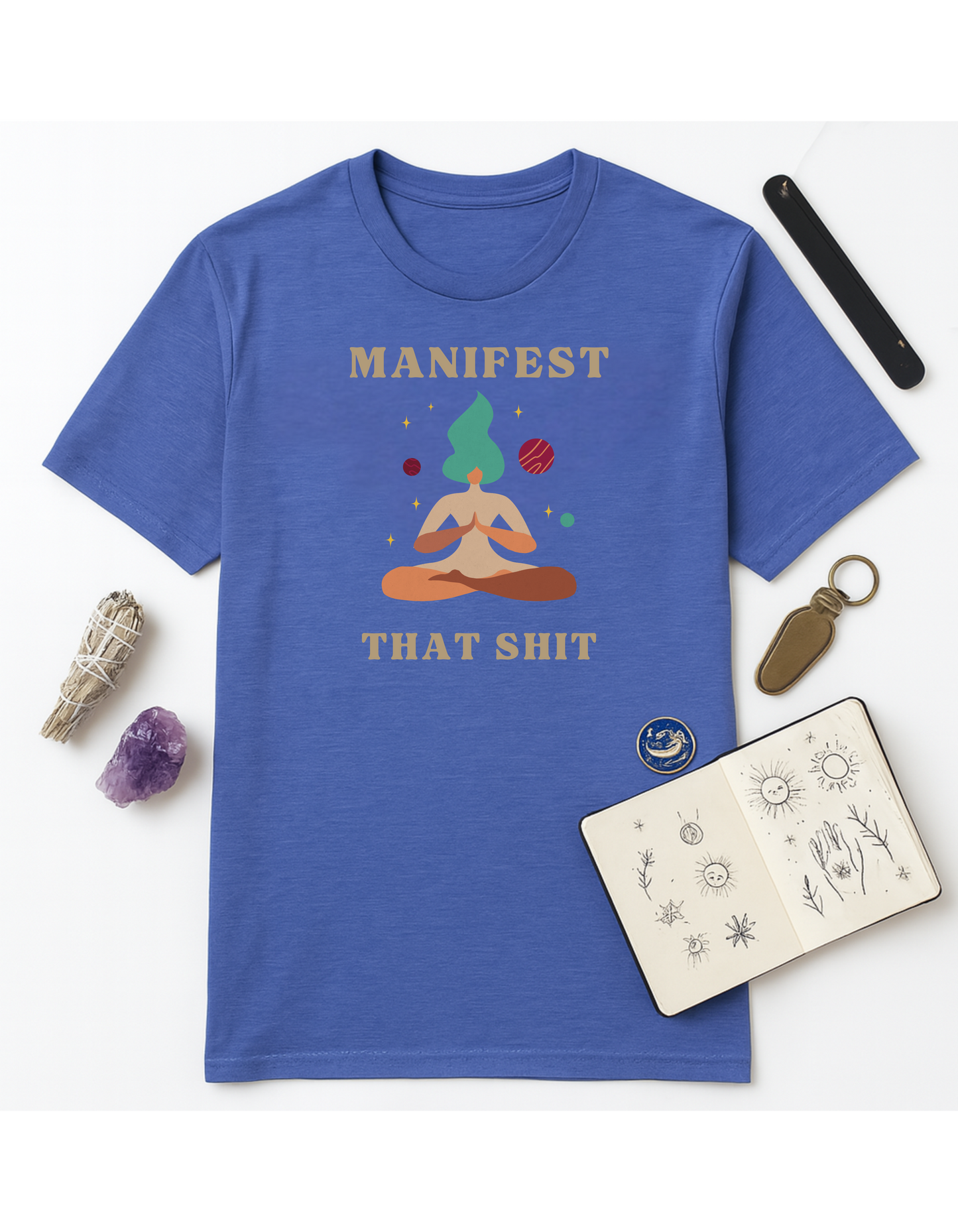 Manifest That Shit Unisex Softstyle T-Shirt, Motivational Tee, Affirmation Shirt, Space Lovers, Casual Wear, Unique Fashion