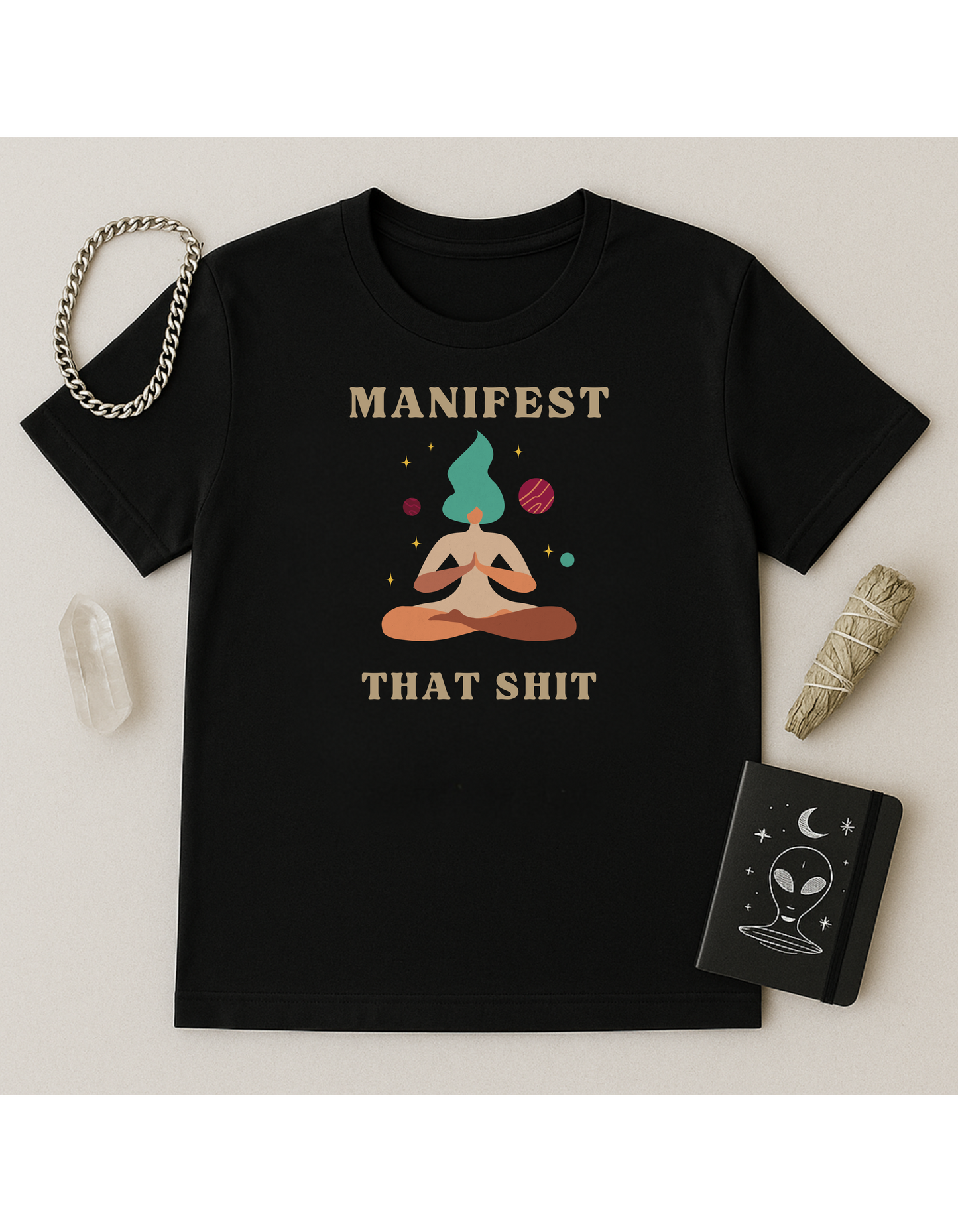 Manifest That Shit Unisex Softstyle T-Shirt, Motivational Tee, Affirmation Shirt, Space Lovers, Casual Wear, Unique Fashion