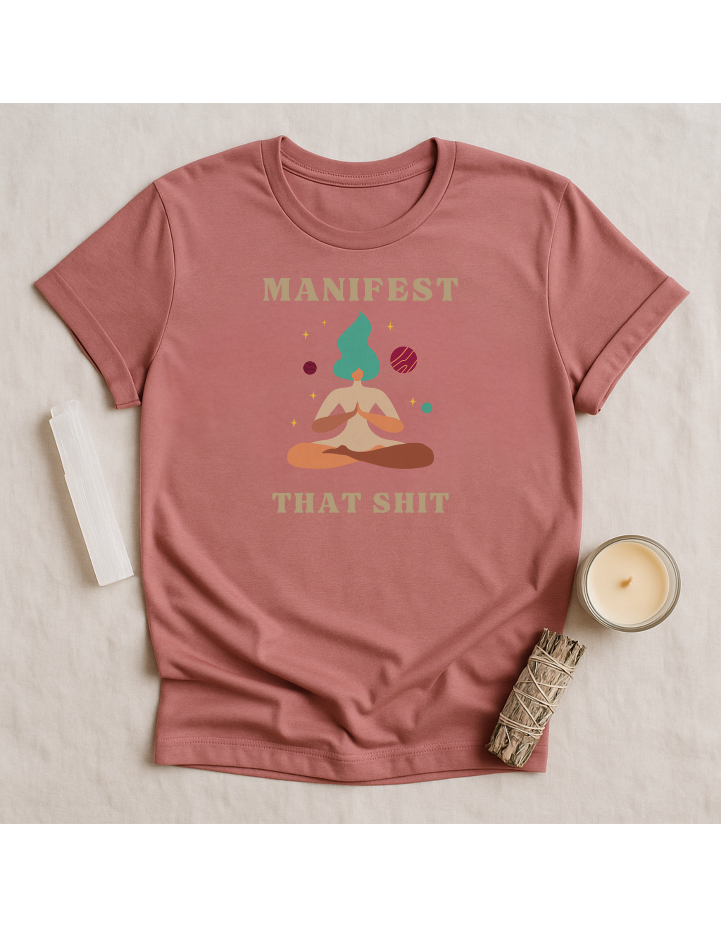 Manifest That Shit Unisex Softstyle T-Shirt, Motivational Tee, Affirmation Shirt, Space Lovers, Casual Wear, Unique Fashion