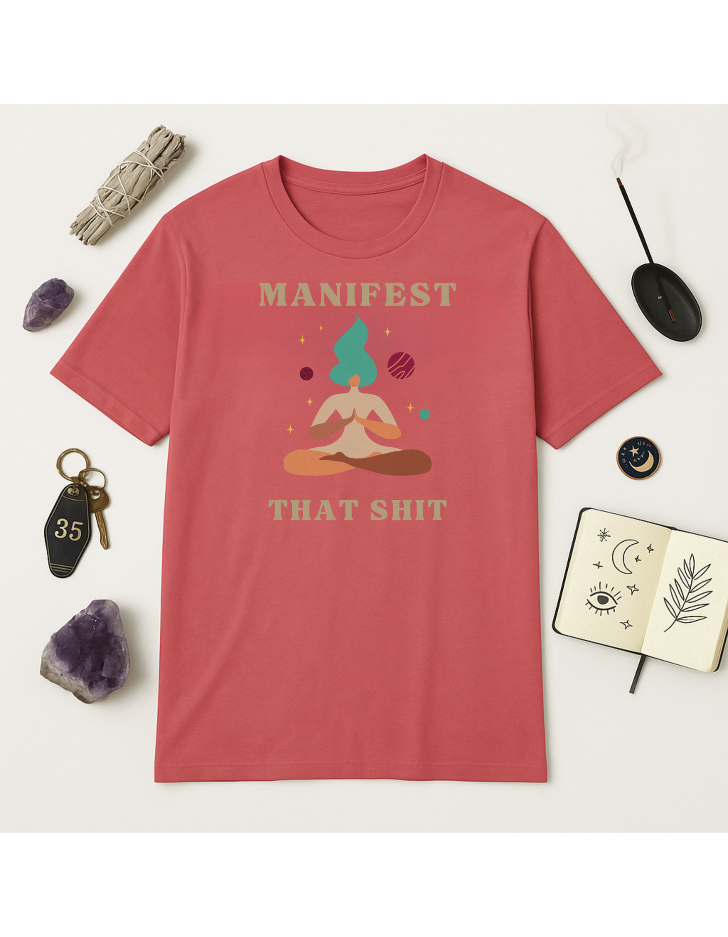 Manifest That Shit Unisex Softstyle T-Shirt, Motivational Tee, Affirmation Shirt, Space Lovers, Casual Wear, Unique Fashion