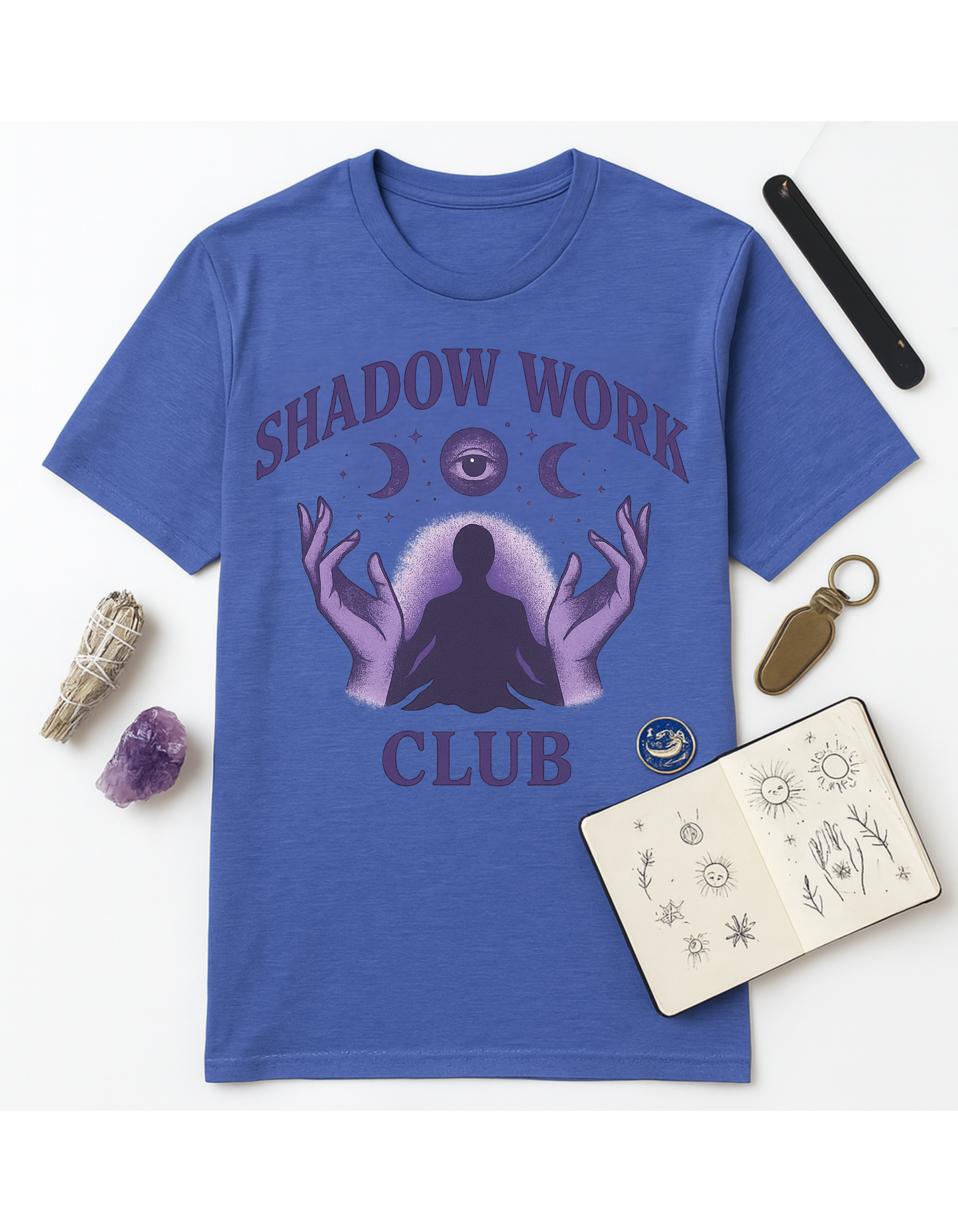 Shadow Work Club Unisex Softstyle T-Shirt, Motivational Tee, Affirmation Shirt, Space Lovers, Casual Wear, Unique Fashion