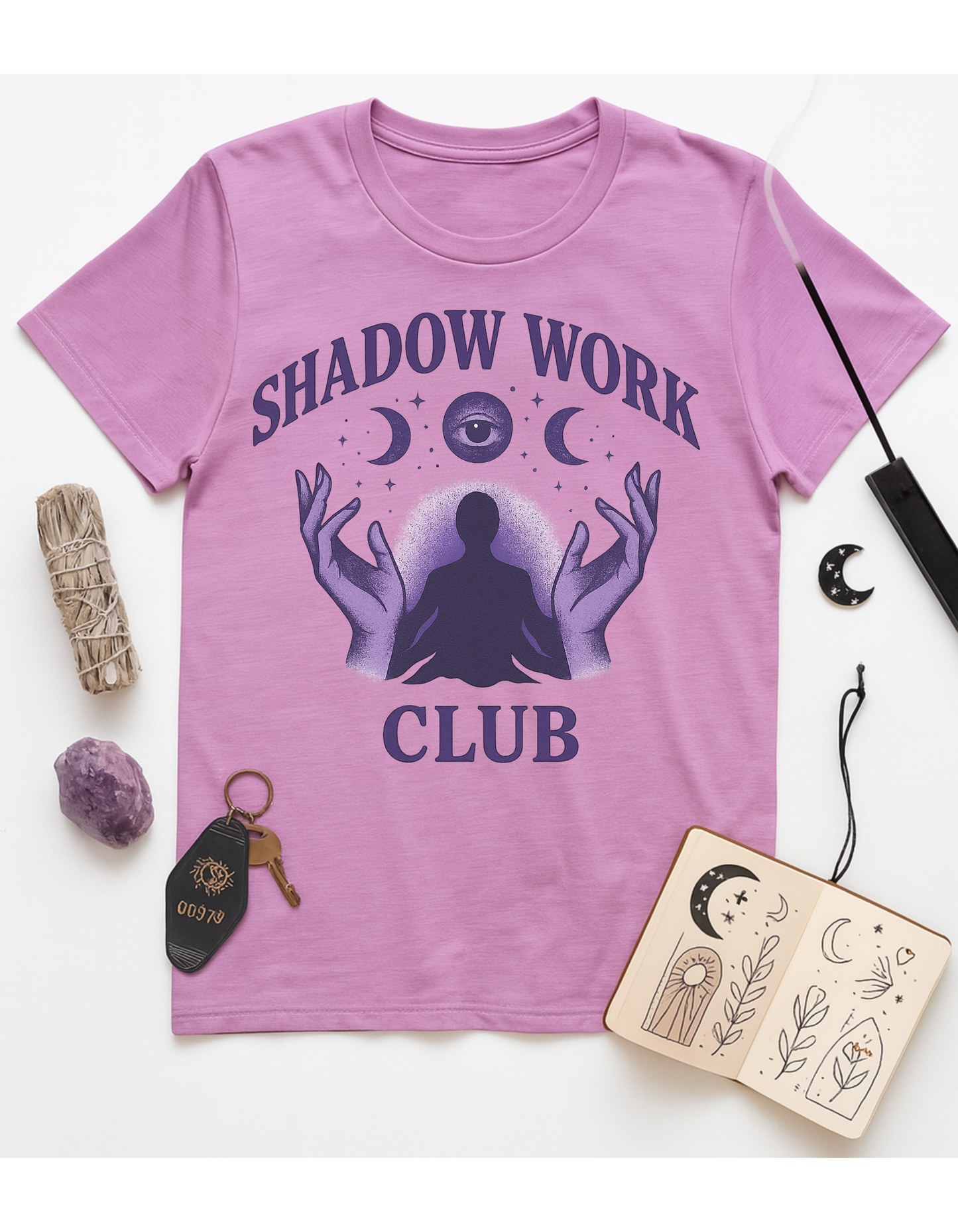 Shadow Work Club Unisex Softstyle T-Shirt, Motivational Tee, Affirmation Shirt, Space Lovers, Casual Wear, Unique Fashion
