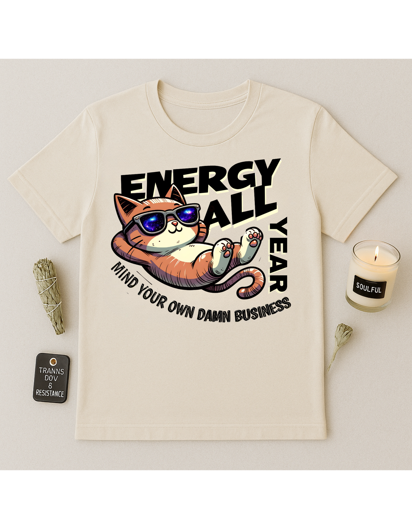 Energy All Year Unisex Softstyle T-Shirt, Motivational Tee, Affirmation Shirt, Space Lovers, Casual Wear, Unique Fashion