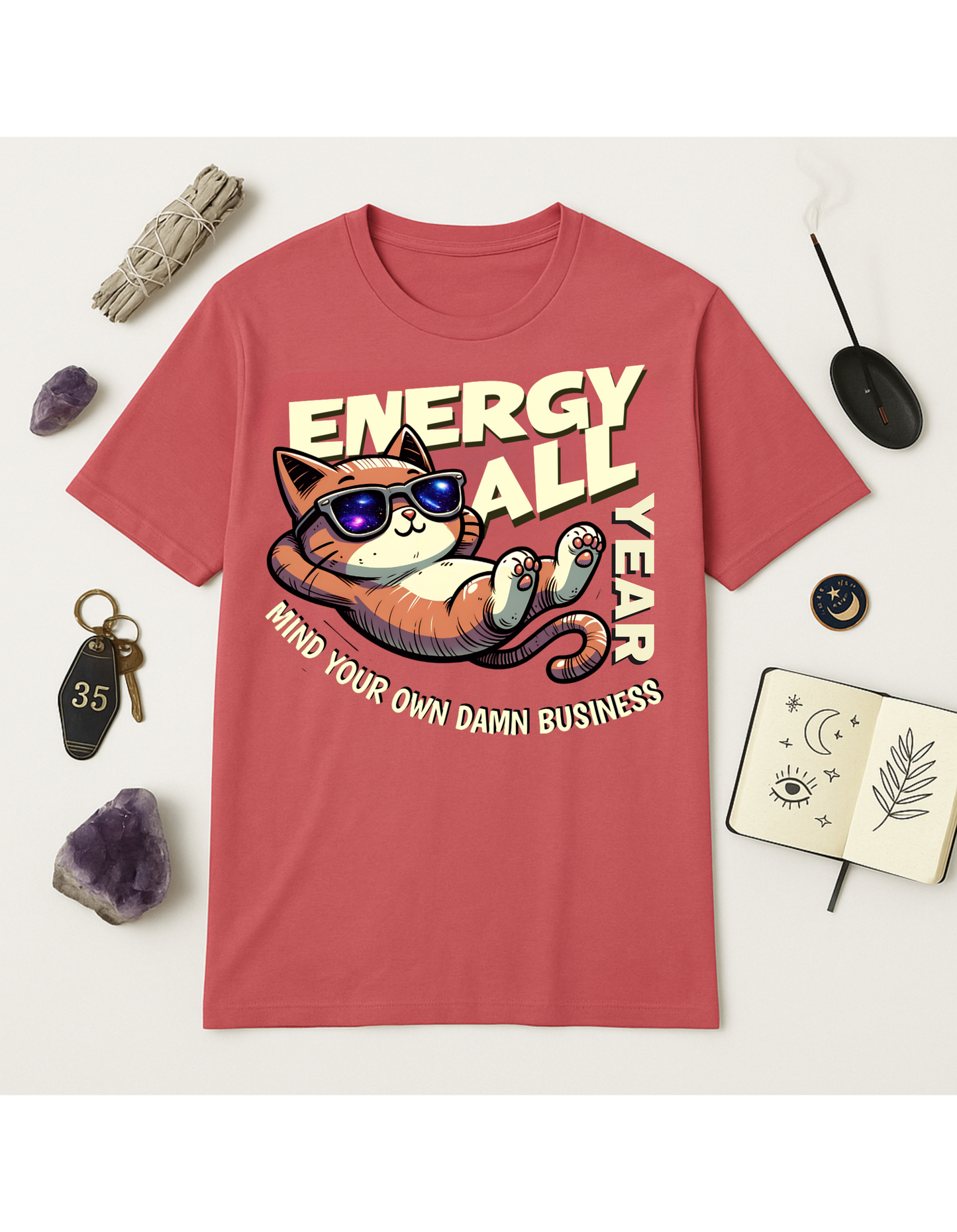 Energy All Year Unisex Softstyle T-Shirt, Motivational Tee, Affirmation Shirt, Space Lovers, Casual Wear, Unique Fashion