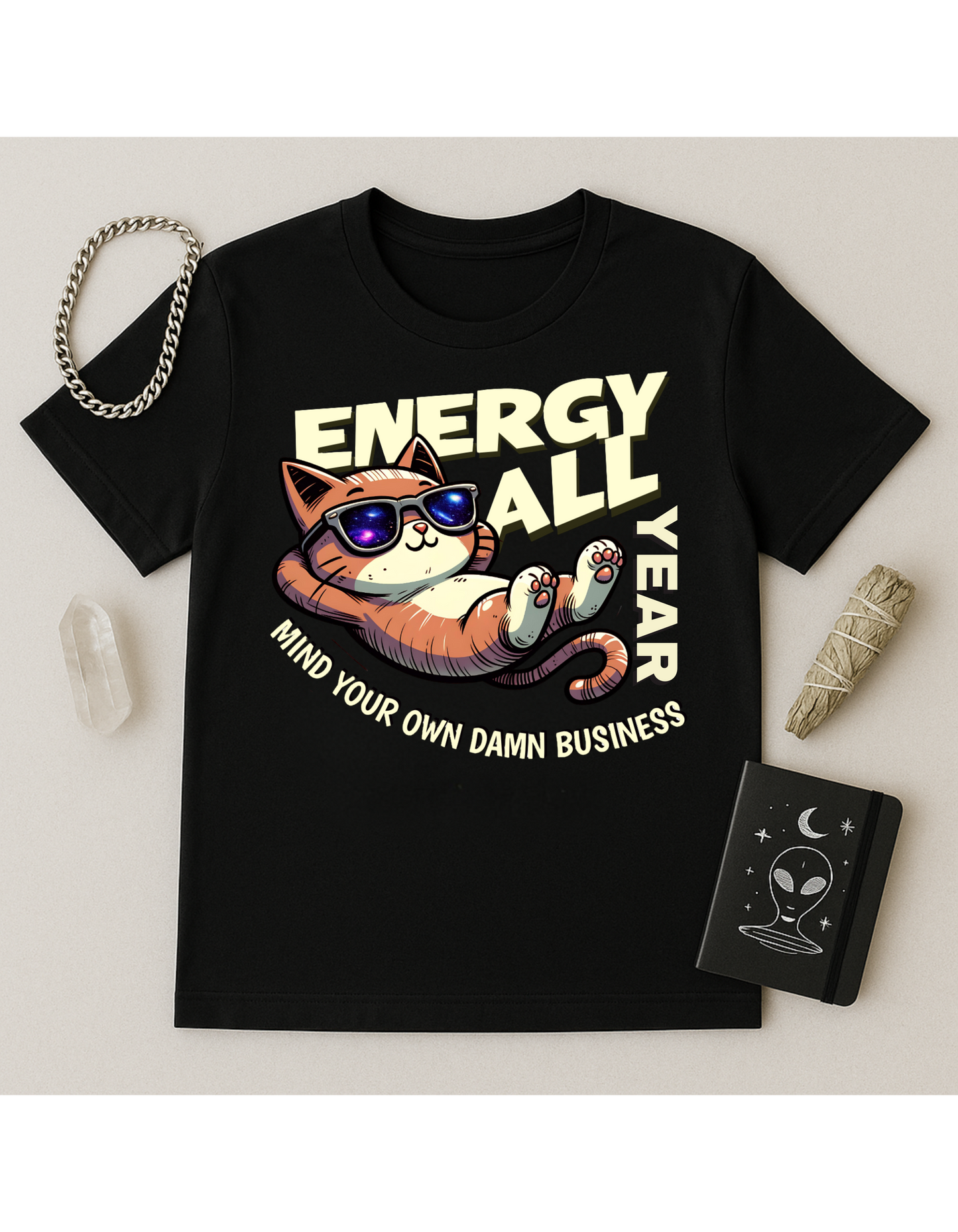 Energy All Year Unisex Softstyle T-Shirt, Motivational Tee, Affirmation Shirt, Space Lovers, Casual Wear, Unique Fashion