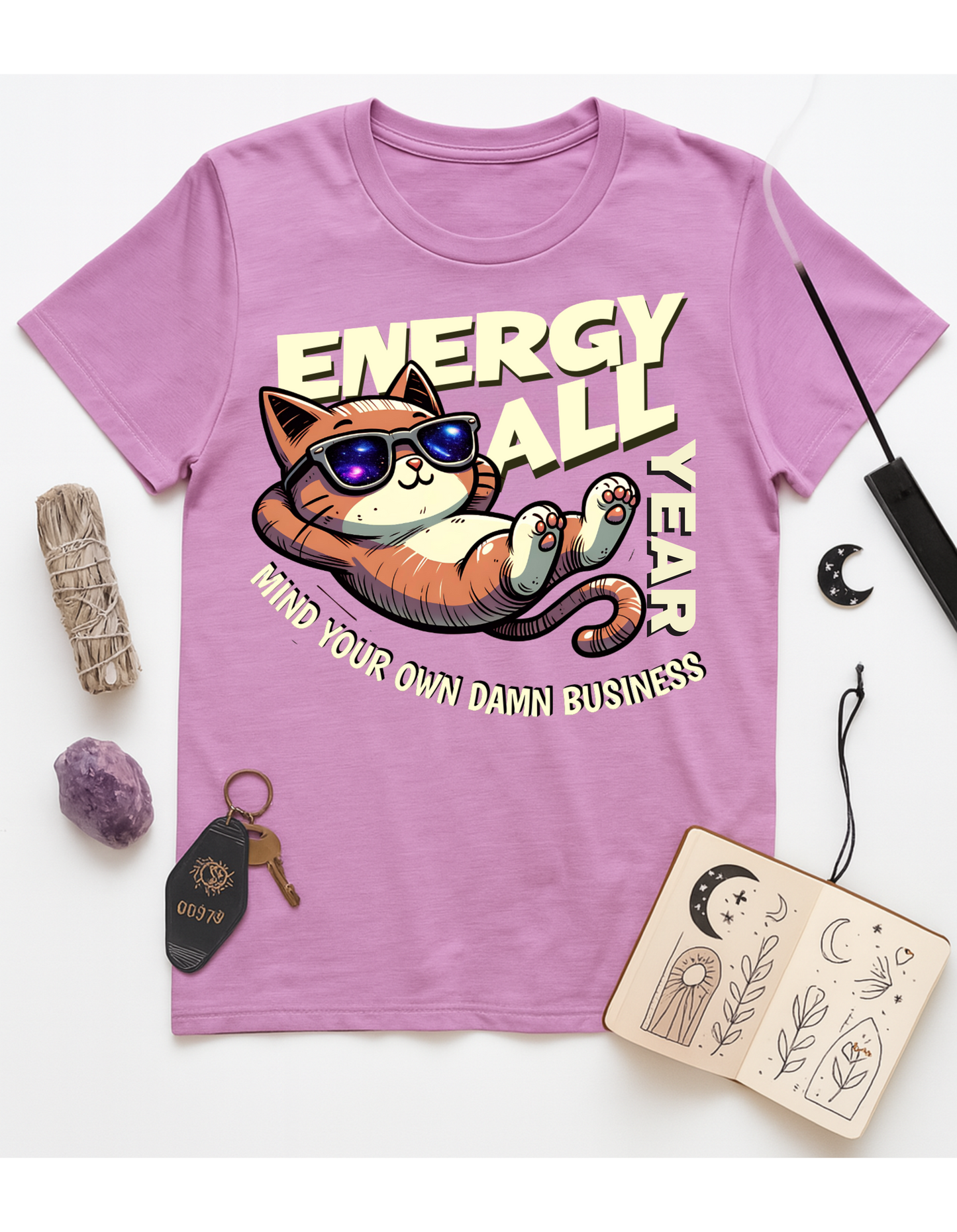 Energy All Year Unisex Softstyle T-Shirt, Motivational Tee, Affirmation Shirt, Space Lovers, Casual Wear, Unique Fashion