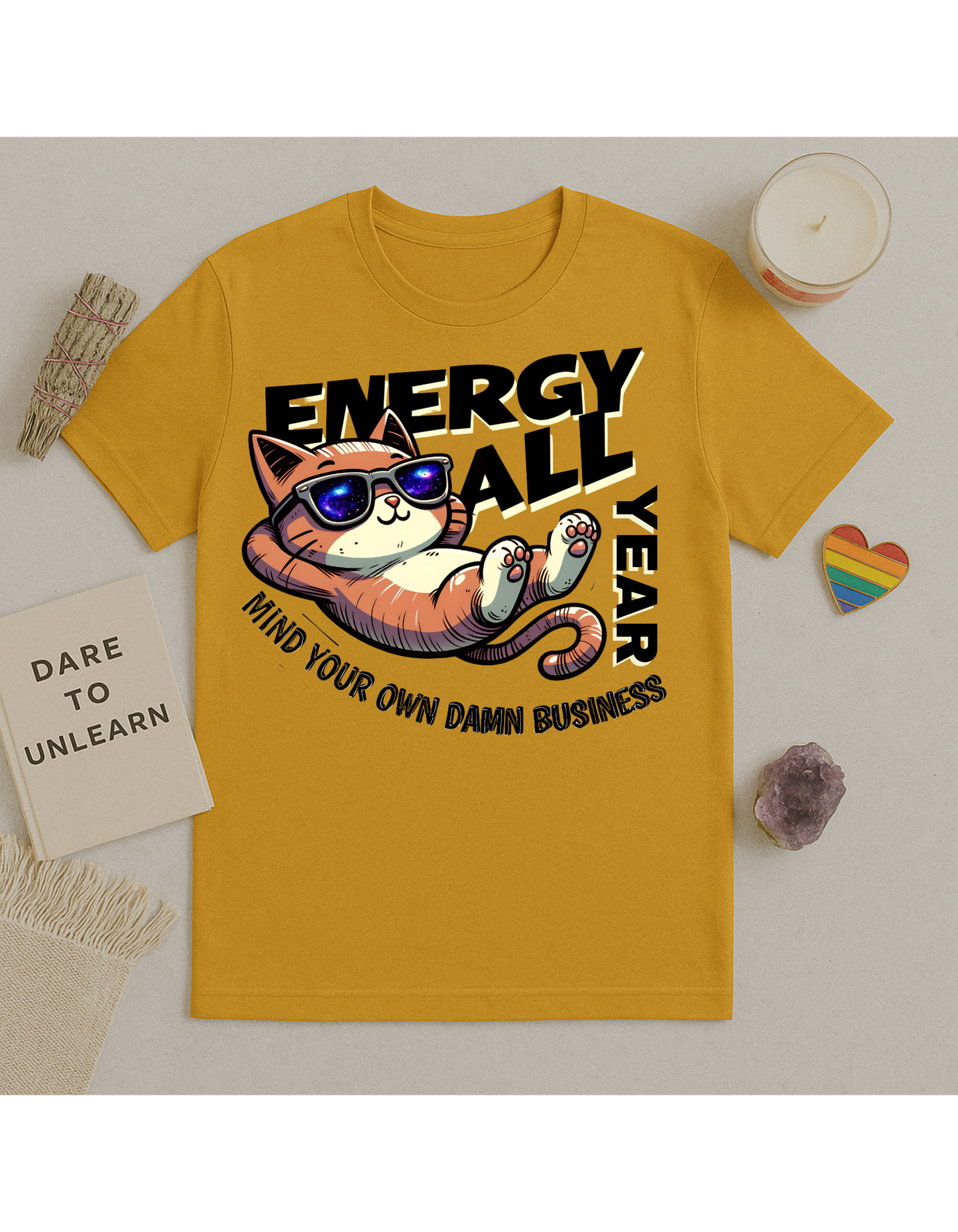 Energy All Year Unisex Softstyle T-Shirt, Motivational Tee, Affirmation Shirt, Space Lovers, Casual Wear, Unique Fashion