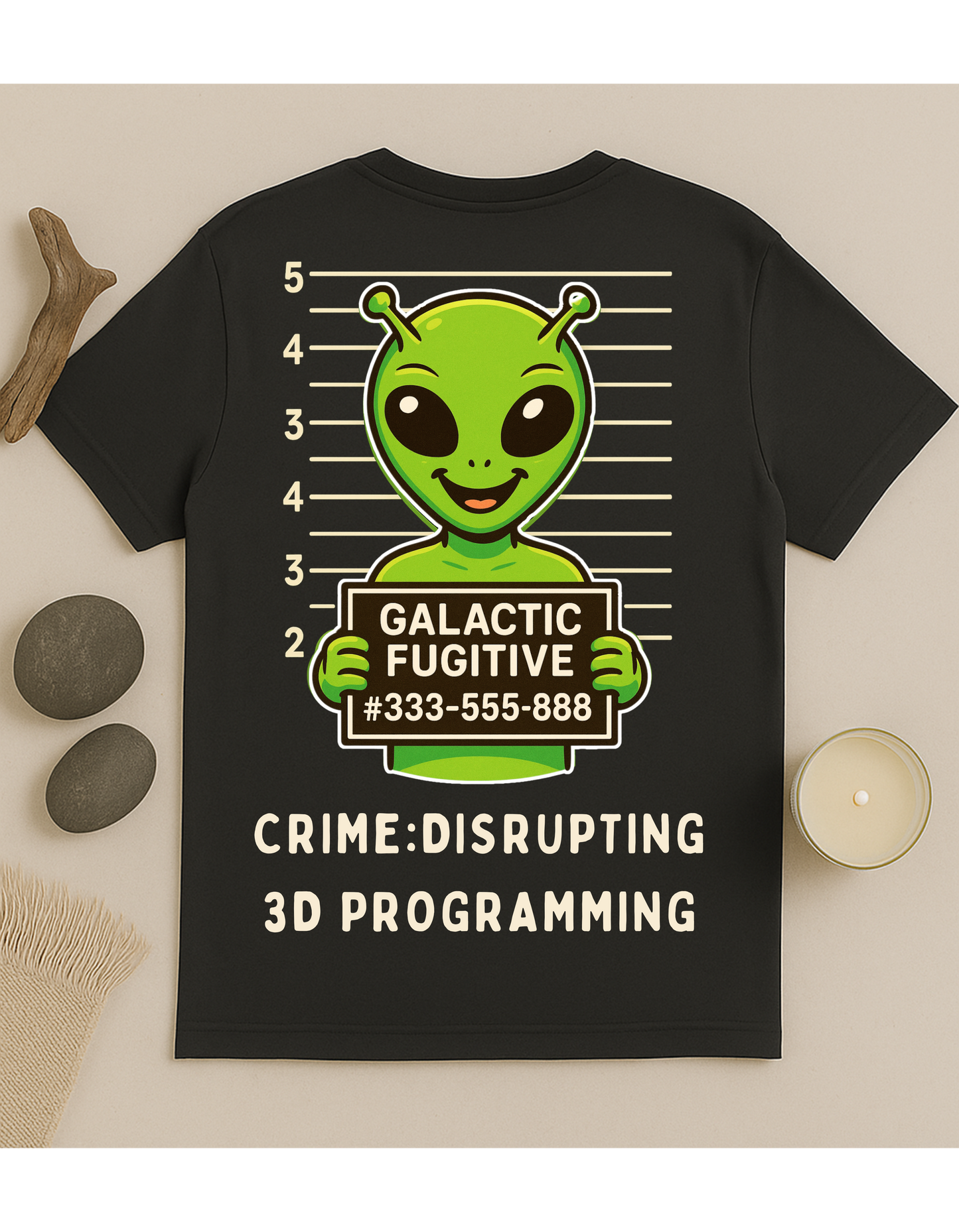 Galactic Fugitive #333-555-888 Unisex Softstyle T-Shirt, Motivational Tee, Affirmation Shirt, Space Lovers, Casual Wear, Unique Fashion