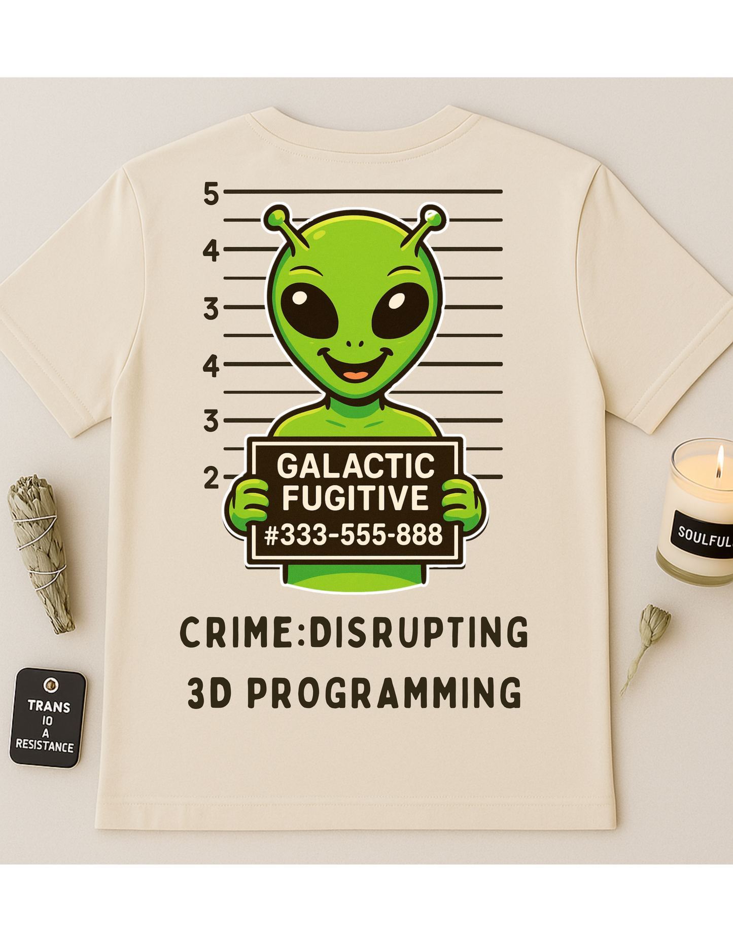 Galactic Fugitive #333-555-888 Unisex Softstyle T-Shirt, Motivational Tee, Affirmation Shirt, Space Lovers, Casual Wear, Unique Fashion