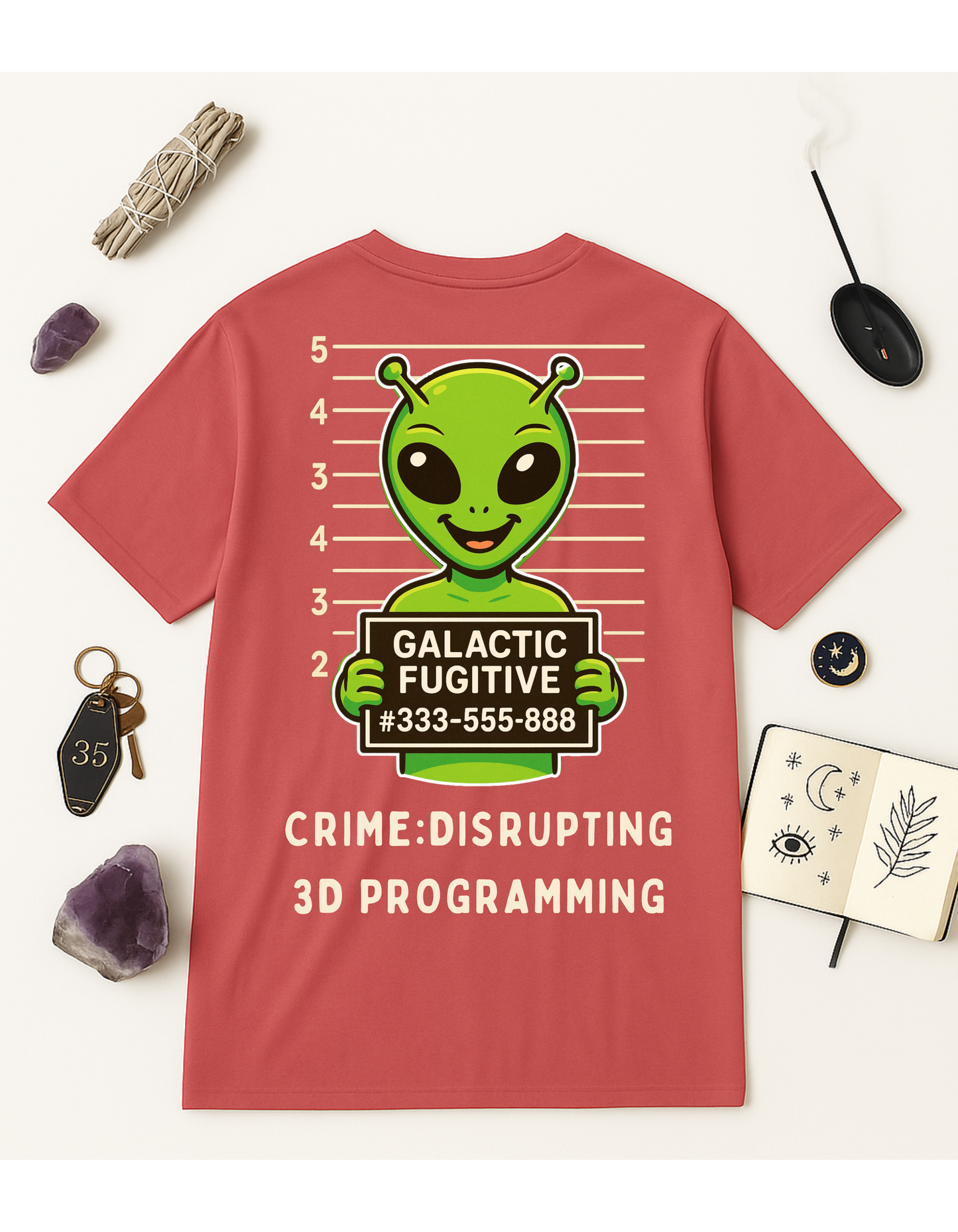 Galactic Fugitive #333-555-888 Unisex Softstyle T-Shirt, Motivational Tee, Affirmation Shirt, Space Lovers, Casual Wear, Unique Fashion