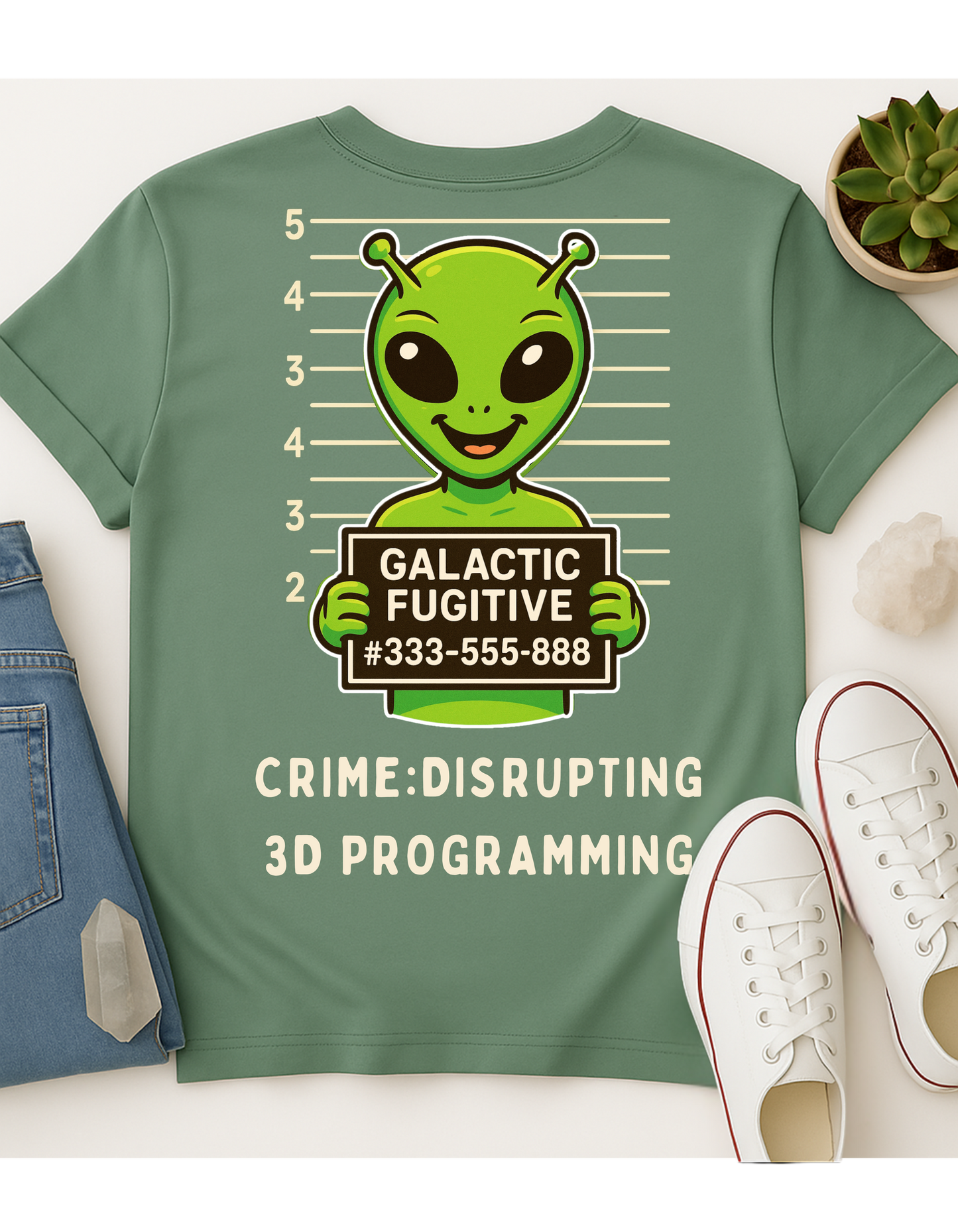 Galactic Fugitive #333-555-888 Unisex Softstyle T-Shirt, Motivational Tee, Affirmation Shirt, Space Lovers, Casual Wear, Unique Fashion