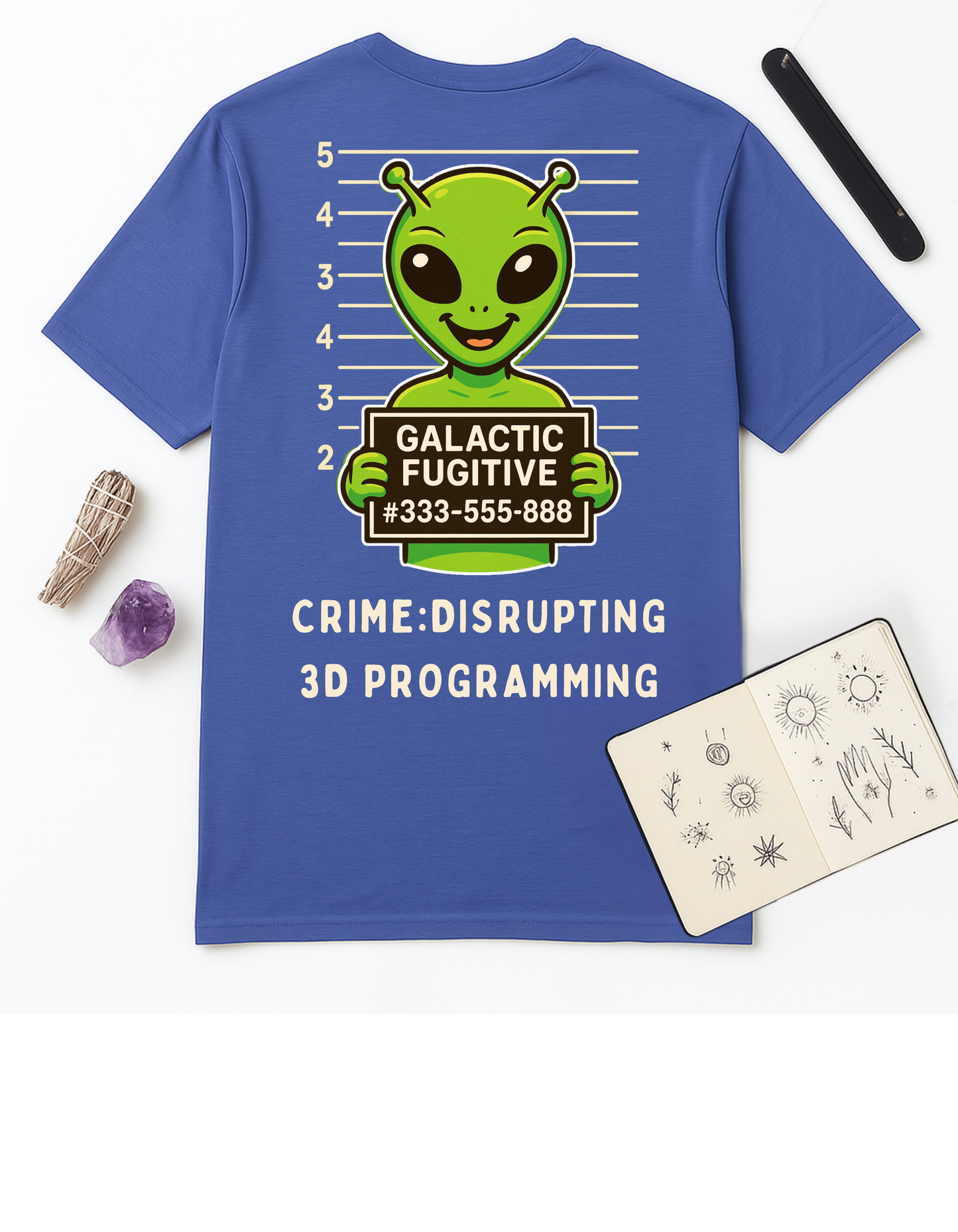 Galactic Fugitive #333-555-888 Unisex Softstyle T-Shirt, Motivational Tee, Affirmation Shirt, Space Lovers, Casual Wear, Unique Fashion