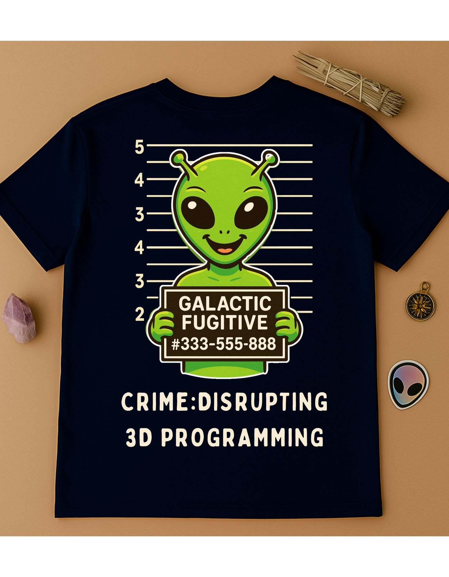 Galactic Fugitive #333-555-888 Unisex Softstyle T-Shirt, Motivational Tee, Affirmation Shirt, Space Lovers, Casual Wear, Unique Fashion
