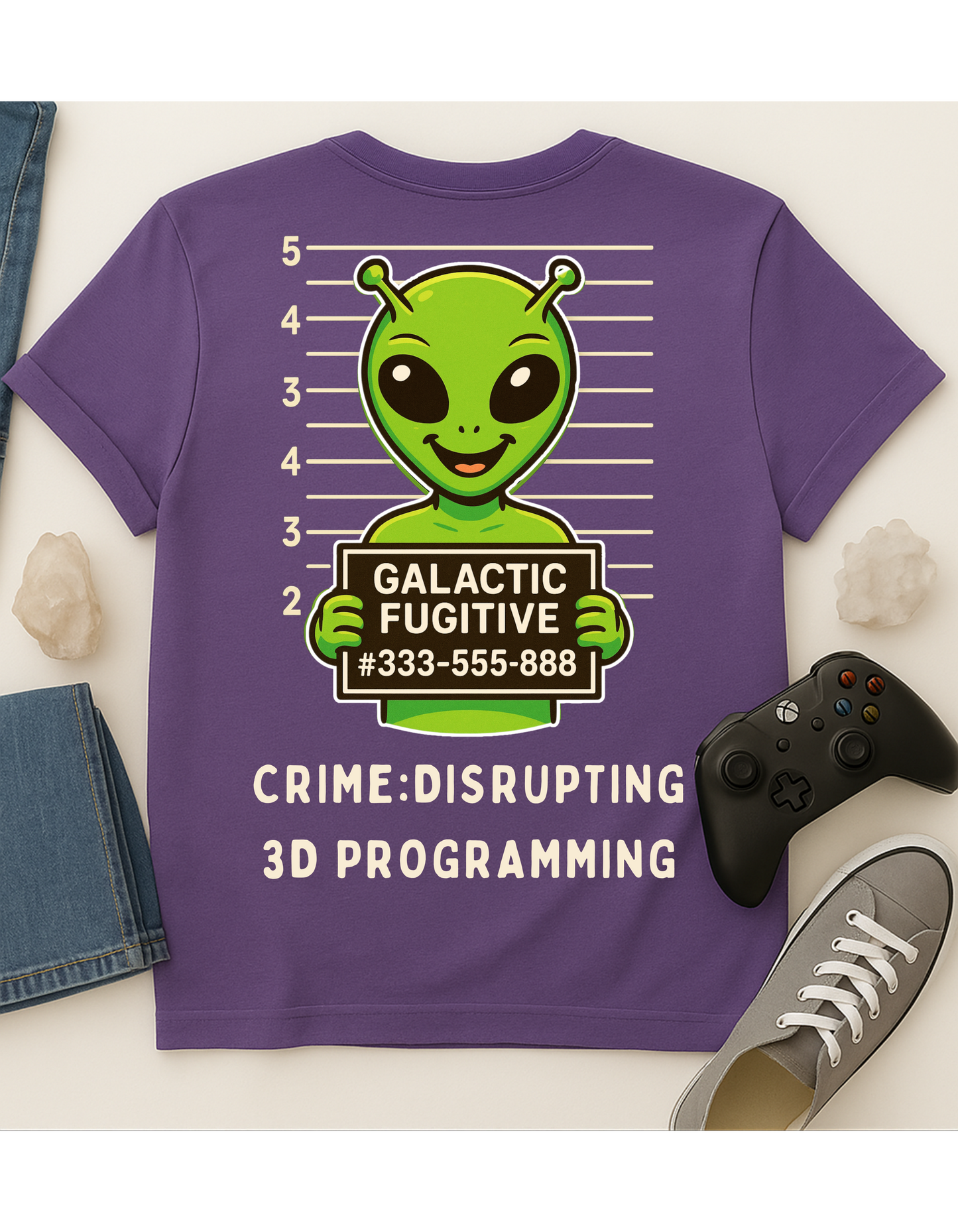 Galactic Fugitive #333-555-888 Unisex Softstyle T-Shirt, Motivational Tee, Affirmation Shirt, Space Lovers, Casual Wear, Unique Fashion