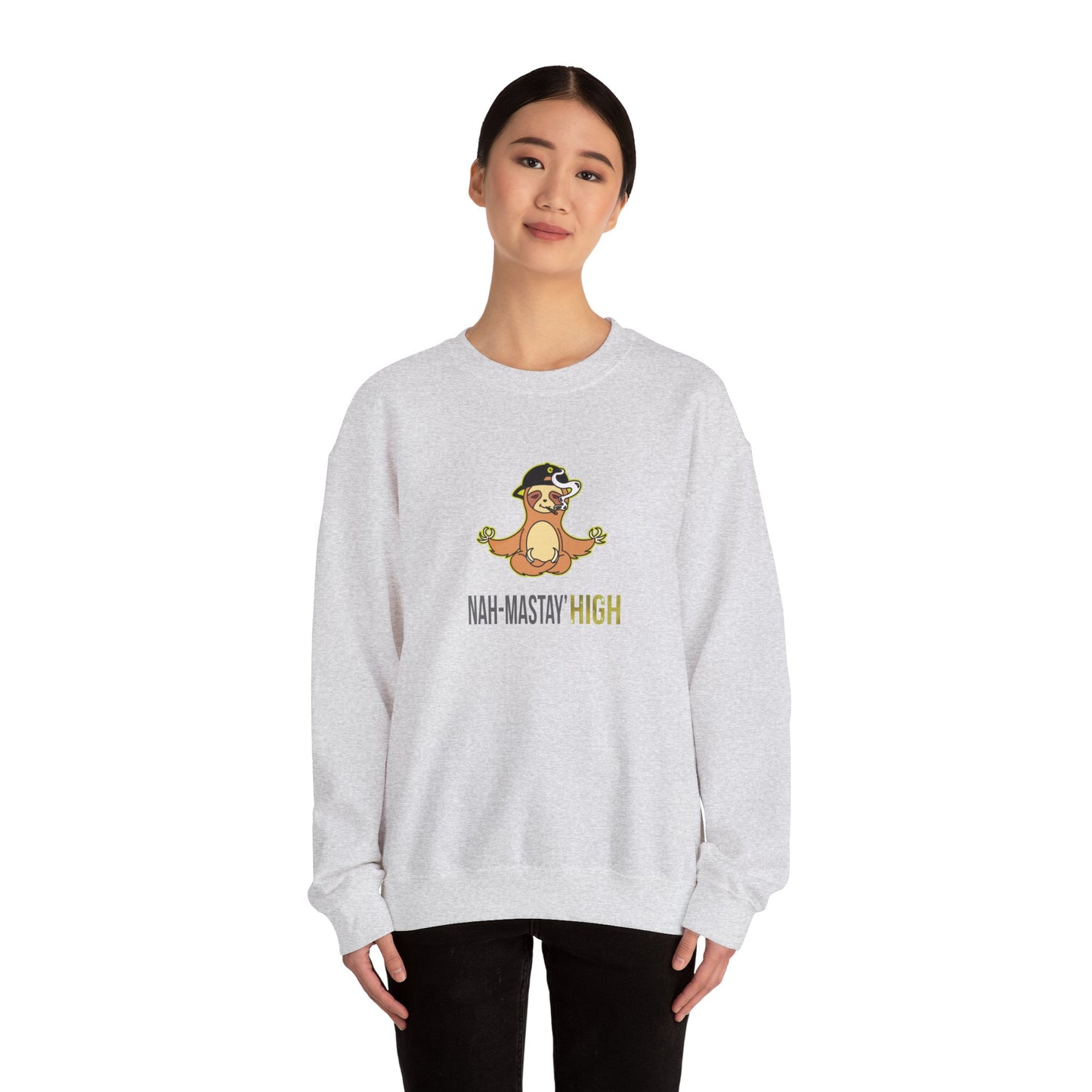 Nah-mastay' High Off Sloth Graphic Sweatshirt Vibes Smoke Unisex