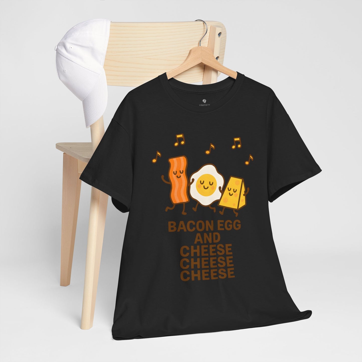 Funny Food T-Shirt for Foodies, Bacon Egg And Cheese, Dancing, Music - Unisex Tee