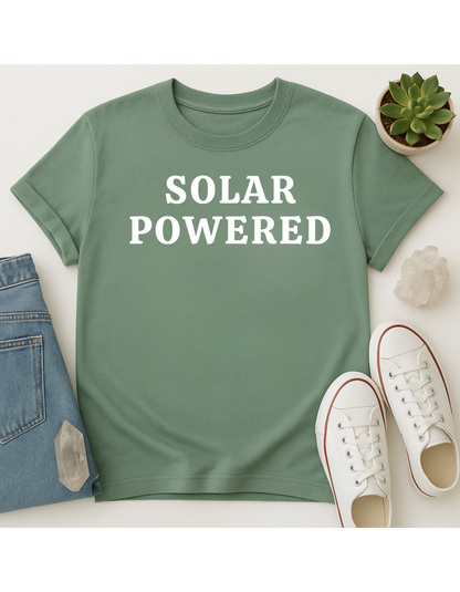 Solar Powered Unisex Softstyle T-Shirt, Motivational Tee, Affirmation Shirt, Space Lovers, Casual Wear, Unique Fashion