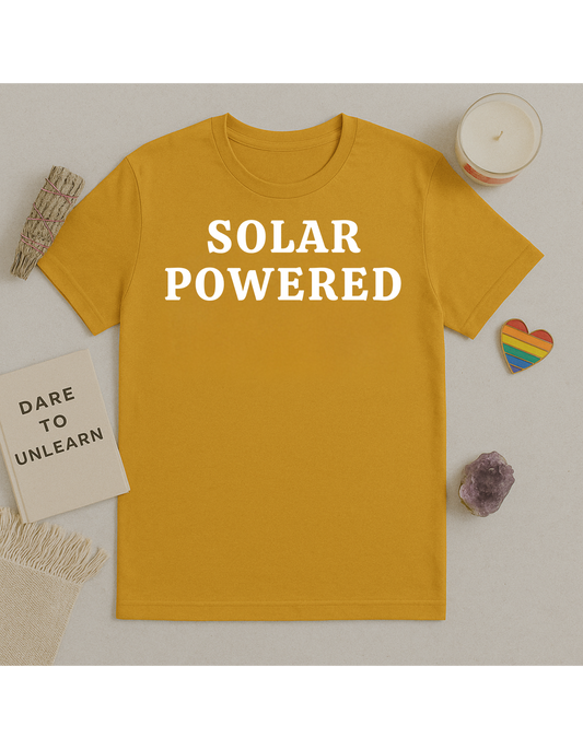 Solar Powered Unisex Softstyle T-Shirt, Motivational Tee, Affirmation Shirt, Space Lovers, Casual Wear, Unique Fashion
