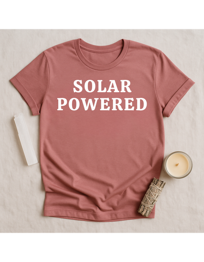 Solar Powered Unisex Softstyle T-Shirt, Motivational Tee, Affirmation Shirt, Space Lovers, Casual Wear, Unique Fashion