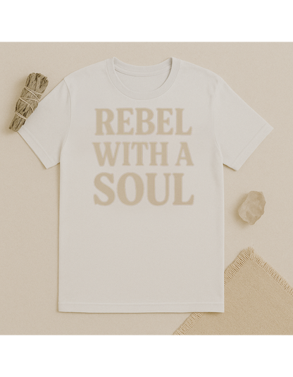 Rebel With A SOUL Unisex Softstyle T-Shirt, Motivational Tee, Affirmation Shirt, Space Lovers, Casual Wear, Unique Fashion
