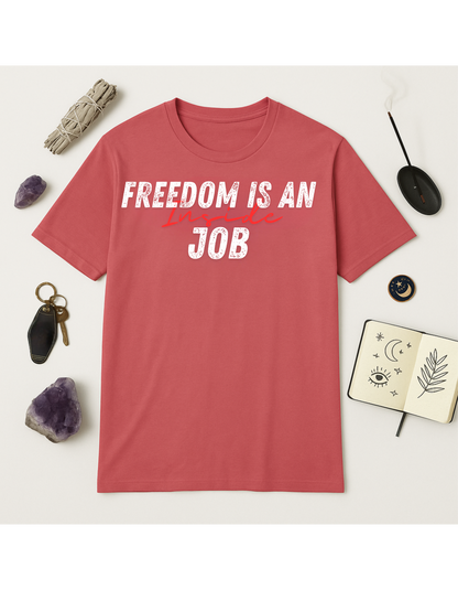 Freedom Is An Inside Job Unisex Softstyle T-Shirt, Motivational Tee, Affirmation Shirt, Gift for Space Lovers, Casual Wear, Unique Fashion