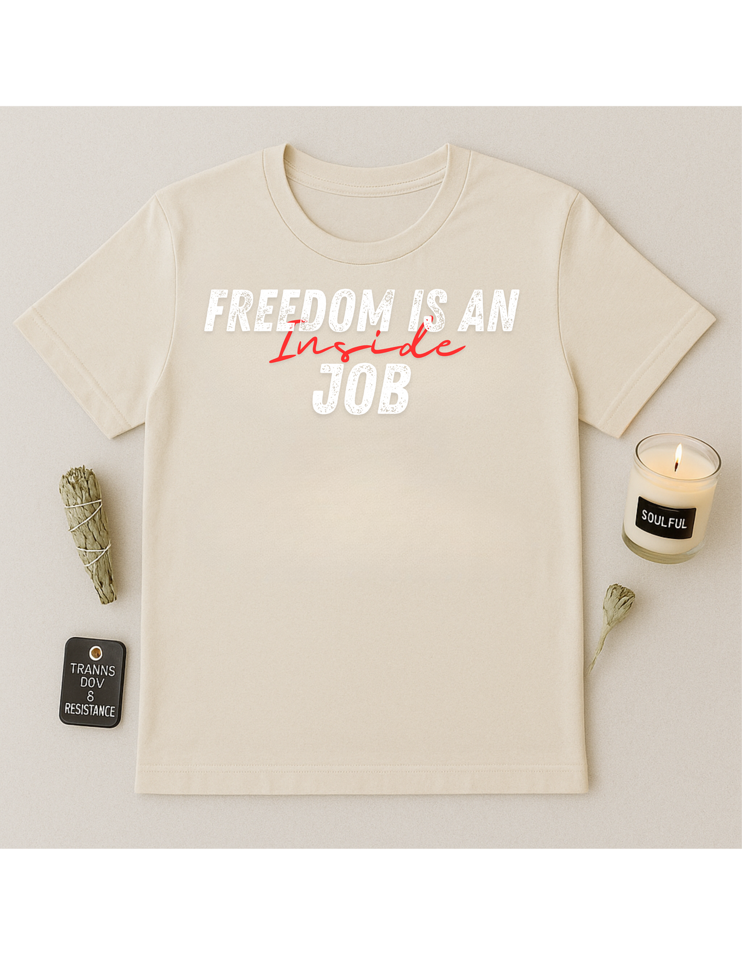 Freedom Is An Inside Job Unisex Softstyle T-Shirt, Motivational Tee, Affirmation Shirt, Gift for Space Lovers, Casual Wear, Unique Fashion