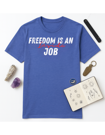 Freedom Is An Inside Job Unisex Softstyle T-Shirt, Motivational Tee, Affirmation Shirt, Gift for Space Lovers, Casual Wear, Unique Fashion