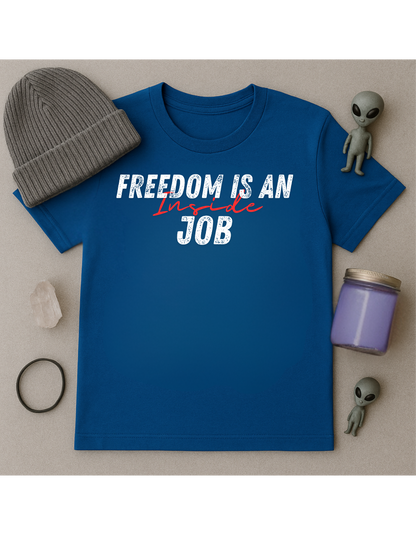 Freedom Is An Inside Job Unisex Softstyle T-Shirt, Motivational Tee, Affirmation Shirt, Gift for Space Lovers, Casual Wear, Unique Fashion