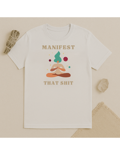 Manifest That Shit Unisex Softstyle T-Shirt, Motivational Tee, Affirmation Shirt, Space Lovers, Casual Wear, Unique Fashion