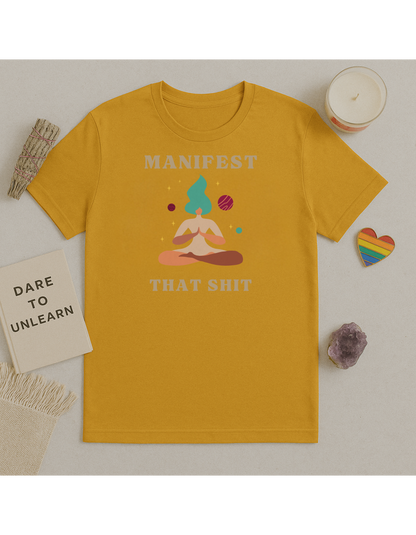 Manifest That Shit Unisex Softstyle T-Shirt, Motivational Tee, Affirmation Shirt, Space Lovers, Casual Wear, Unique Fashion