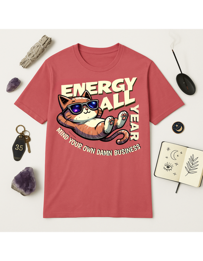 Energy All Year Unisex Softstyle T-Shirt, Motivational Tee, Affirmation Shirt, Space Lovers, Casual Wear, Unique Fashion