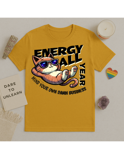 Energy All Year Unisex Softstyle T-Shirt, Motivational Tee, Affirmation Shirt, Space Lovers, Casual Wear, Unique Fashion