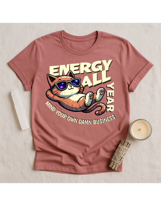 Energy All Year Unisex Softstyle T-Shirt, Motivational Tee, Affirmation Shirt, Space Lovers, Casual Wear, Unique Fashion