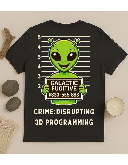Galactic Fugitive #333-555-888 Unisex Softstyle T-Shirt, Motivational Tee, Affirmation Shirt, Space Lovers, Casual Wear, Unique Fashion