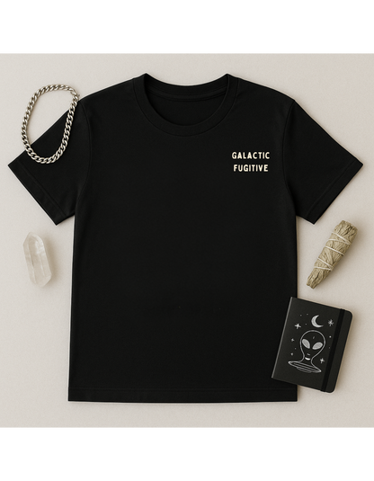 Galactic Fugitive #333-555-888 Unisex Softstyle T-Shirt, Motivational Tee, Affirmation Shirt, Space Lovers, Casual Wear, Unique Fashion