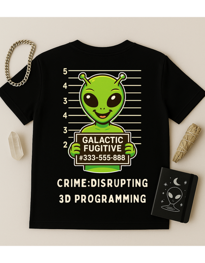 Galactic Fugitive #333-555-888 Unisex Softstyle T-Shirt, Motivational Tee, Affirmation Shirt, Space Lovers, Casual Wear, Unique Fashion