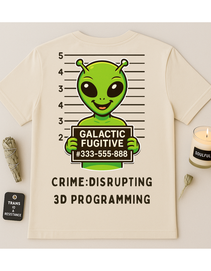 Galactic Fugitive #333-555-888 Unisex Softstyle T-Shirt, Motivational Tee, Affirmation Shirt, Space Lovers, Casual Wear, Unique Fashion