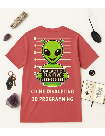 Galactic Fugitive #333-555-888 Unisex Softstyle T-Shirt, Motivational Tee, Affirmation Shirt, Space Lovers, Casual Wear, Unique Fashion