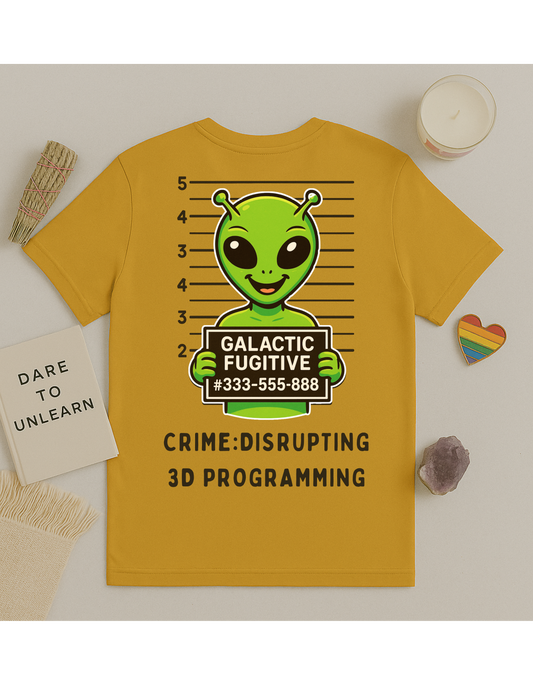 Galactic Fugitive #333-555-888 Unisex Softstyle T-Shirt, Motivational Tee, Affirmation Shirt, Space Lovers, Casual Wear, Unique Fashion