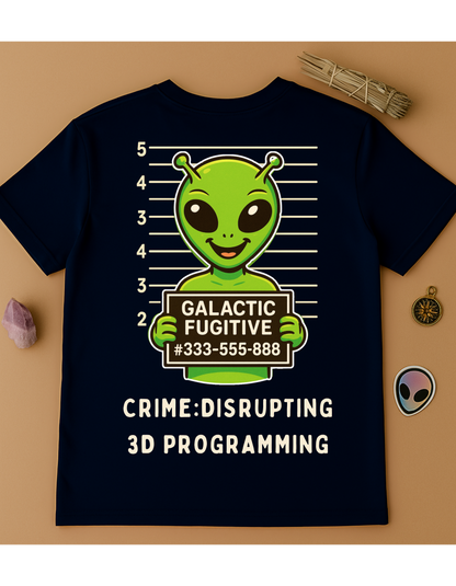 Galactic Fugitive #333-555-888 Unisex Softstyle T-Shirt, Motivational Tee, Affirmation Shirt, Space Lovers, Casual Wear, Unique Fashion